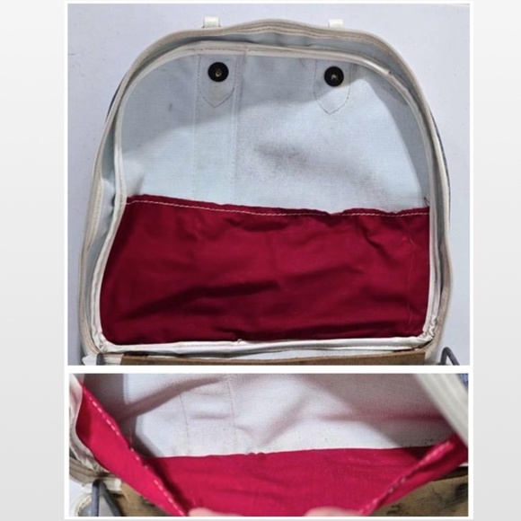 VTG Brunswick Bowling Bag Unisex Blue & White Stripe Handles Metal Rack - Picture 14 of 16